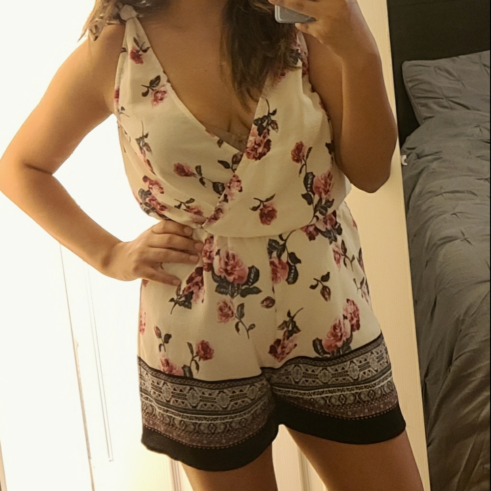 White floral romper